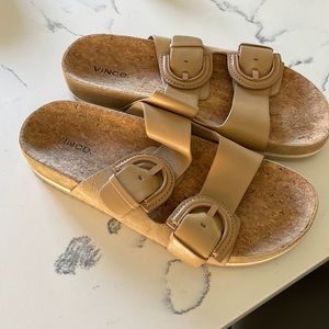 Vince - Glyn Double Buckle Sandal - Dune Suede